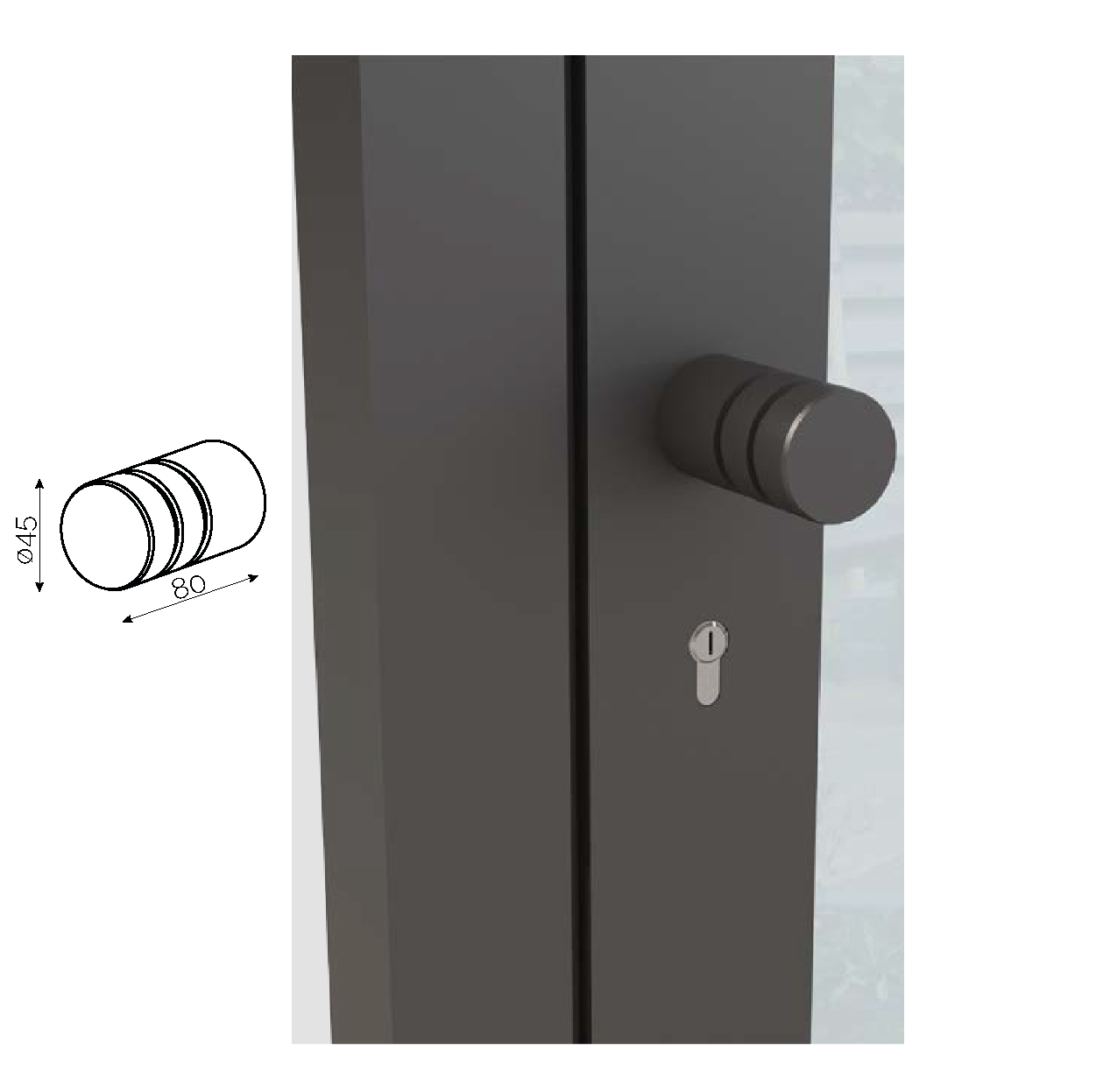 Push Pull 12
deurknop cilinder