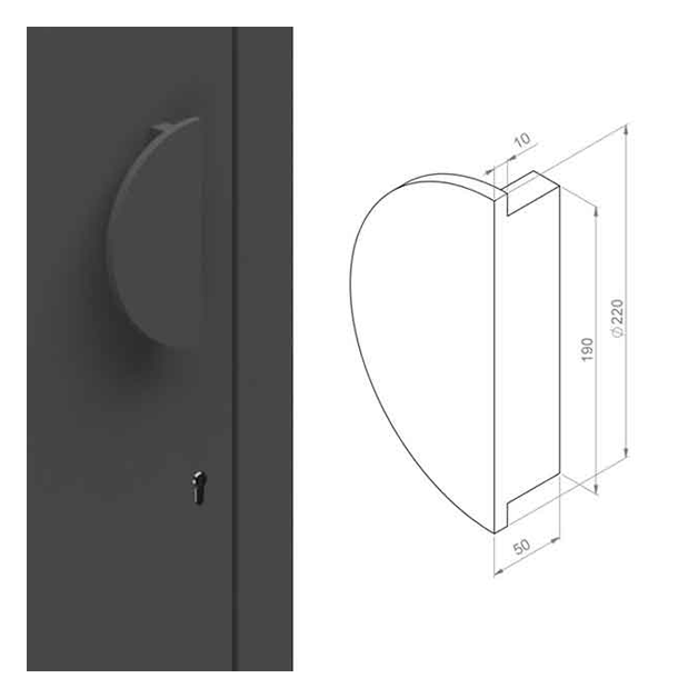 Push Pull 18
rond, poedercoat, greepbouten of blinde bevestiging