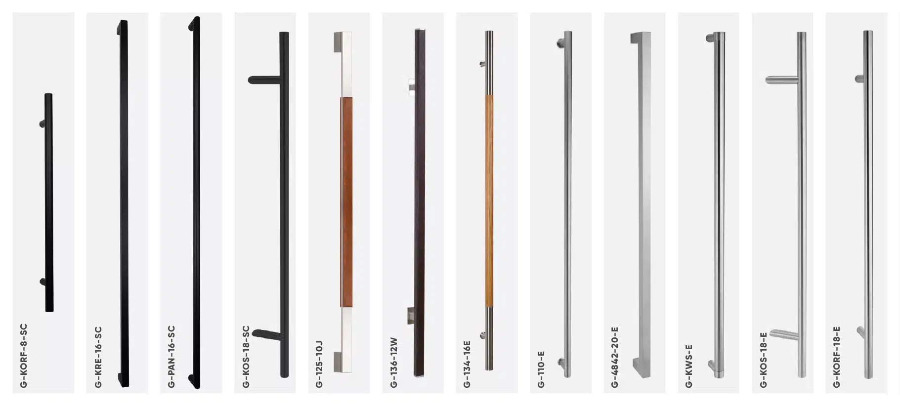 Stangengrepen voor hout- en hout-aluminium deuren